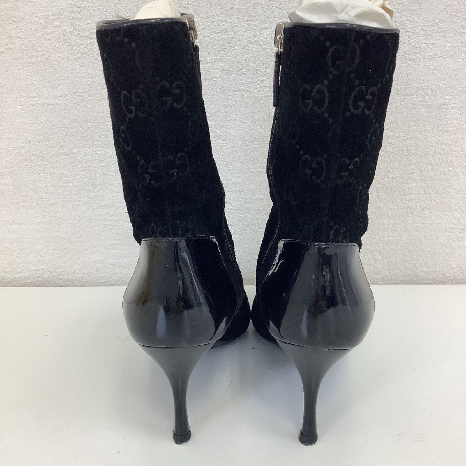 GUCCI gg ロゴ タッセルレザーショートブーツ 黒 21.5cm - メルカリ
