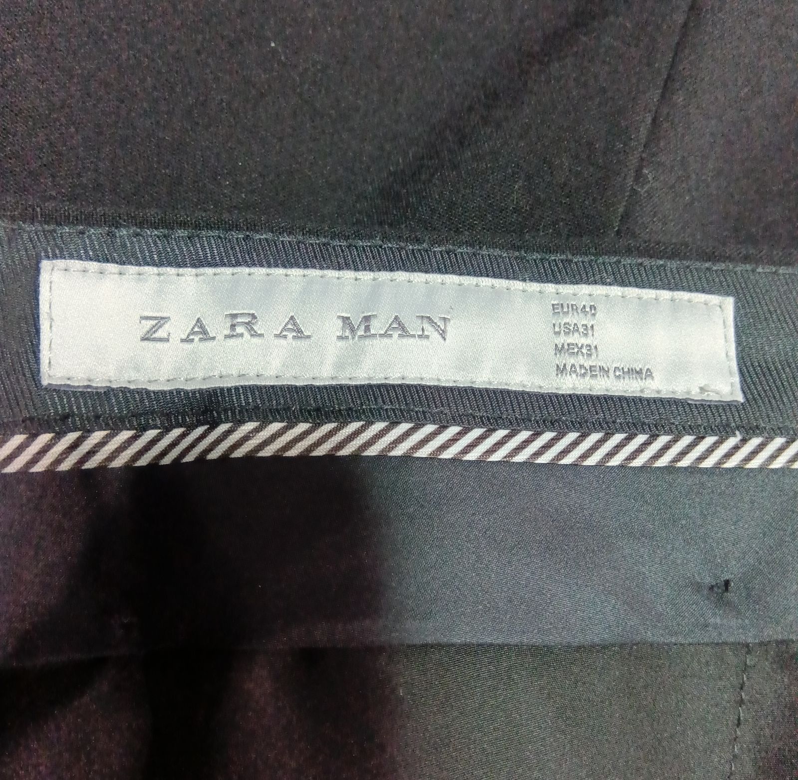 【275】ZARA　MAN　黒　スラックス　USA31【with B】