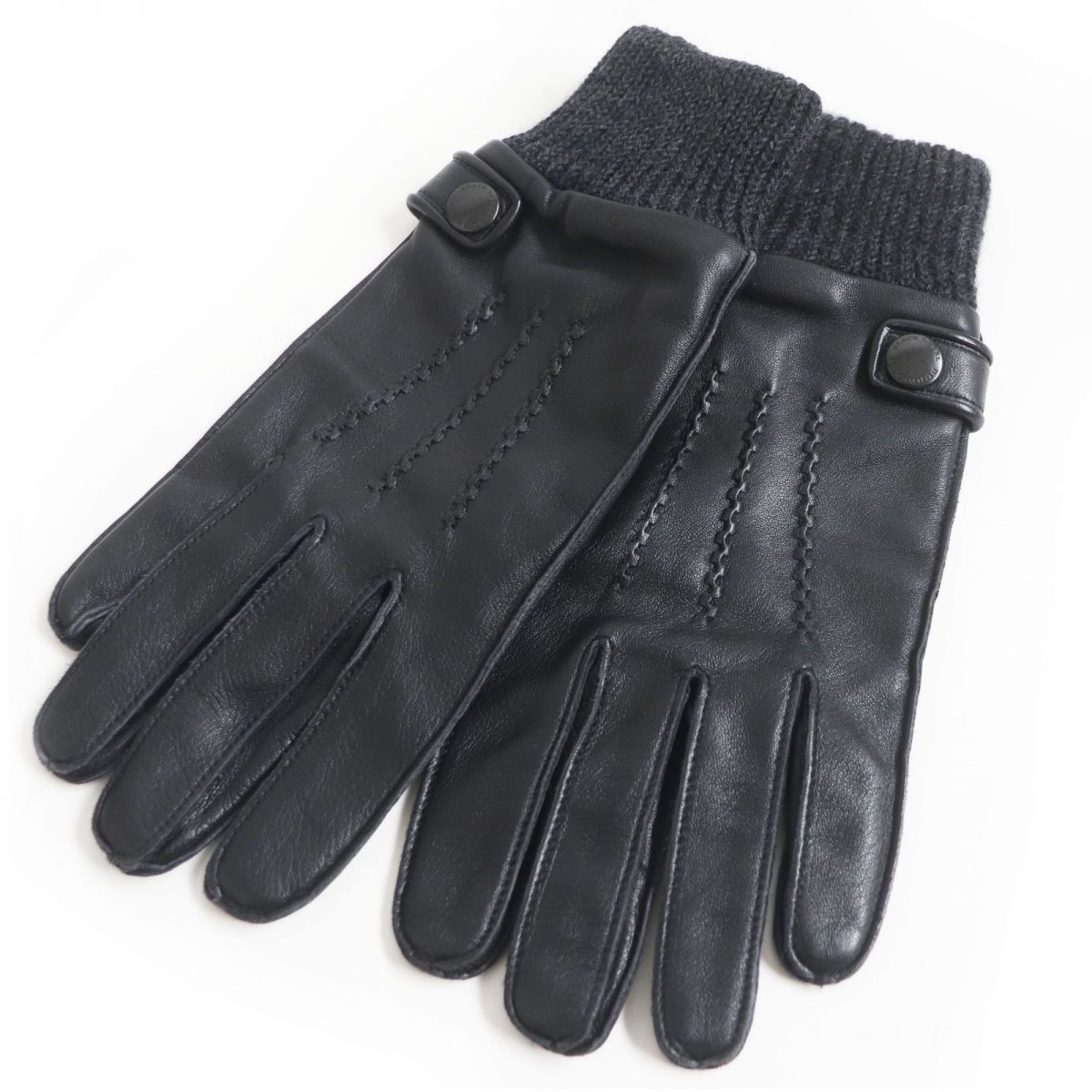 Burberry』バーバリー (M/L) ロゴインターシャグローブ 手袋 極美品