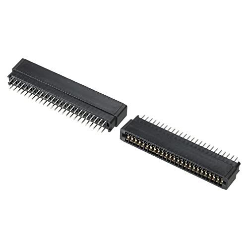PATIKIL カードエッジコネクタ ブラック ソケット ライトアングル 50ピン 2.54mmピッチ PCB回路基板 ゲーム機用 2個入り