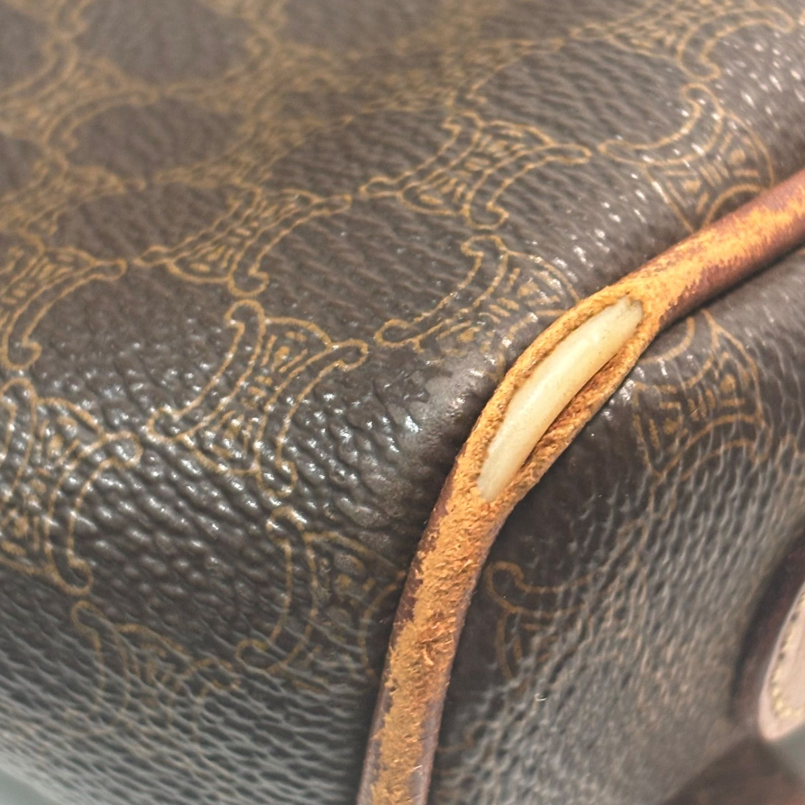 CELINE|セリーヌ|ショルダーバッグ|肩掛けバッグ|ブラウン|マカダム柄|角擦れあり|