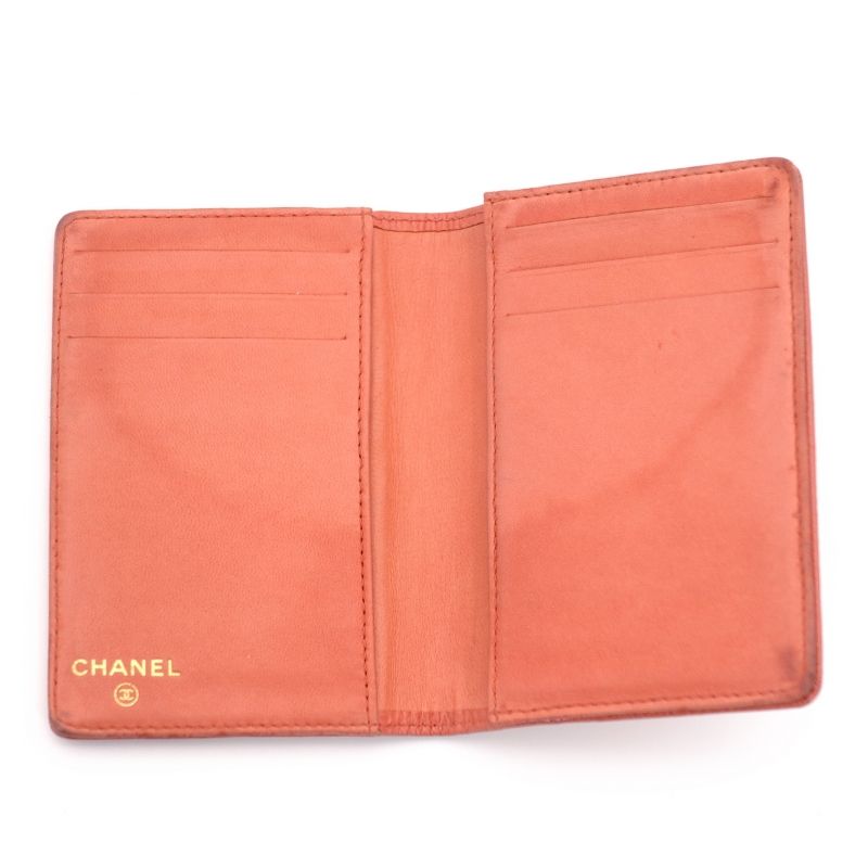 シャネル CHANEL カードケース オレンジ レザー ヴィンテージ シャネル CHANEL カードケース オレンジ キャビアスキン レザー