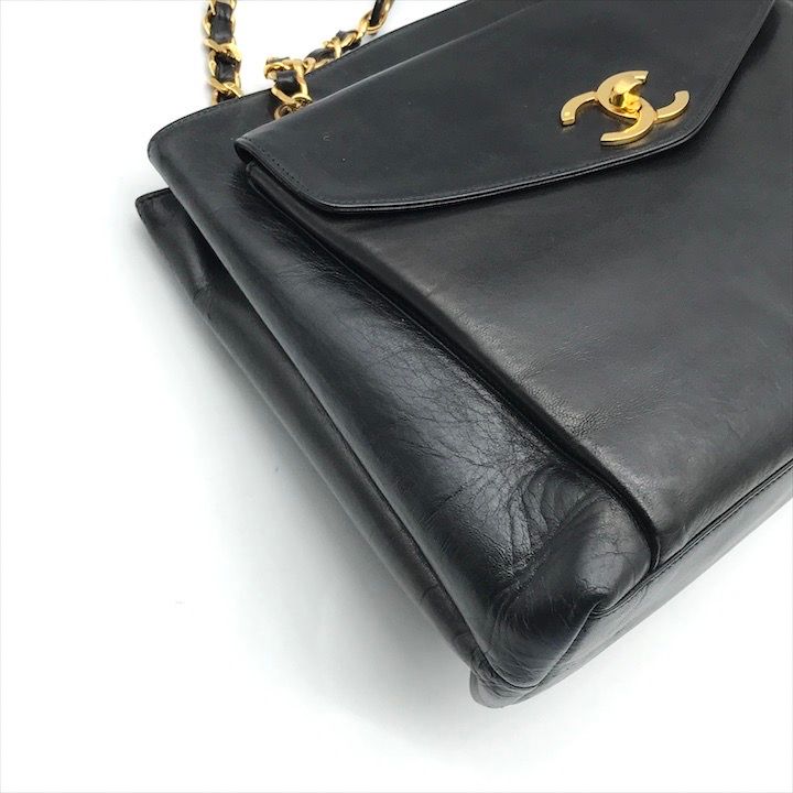 良品 CHANEL シャネル ラムスキン ココマーク ターンロック チェーン