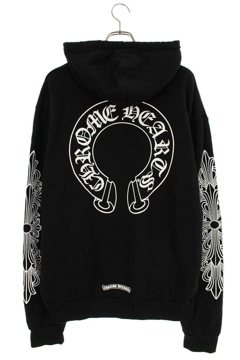 クロムハーツ パーカー 袖フローラル バック ホースシュー クロムハーツ SWTSHRT PLV 袖フローラルバックホースシュー