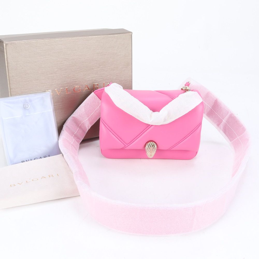 未使用 ブルガリ セルペンティ カボション チェーン レザー 2WAY