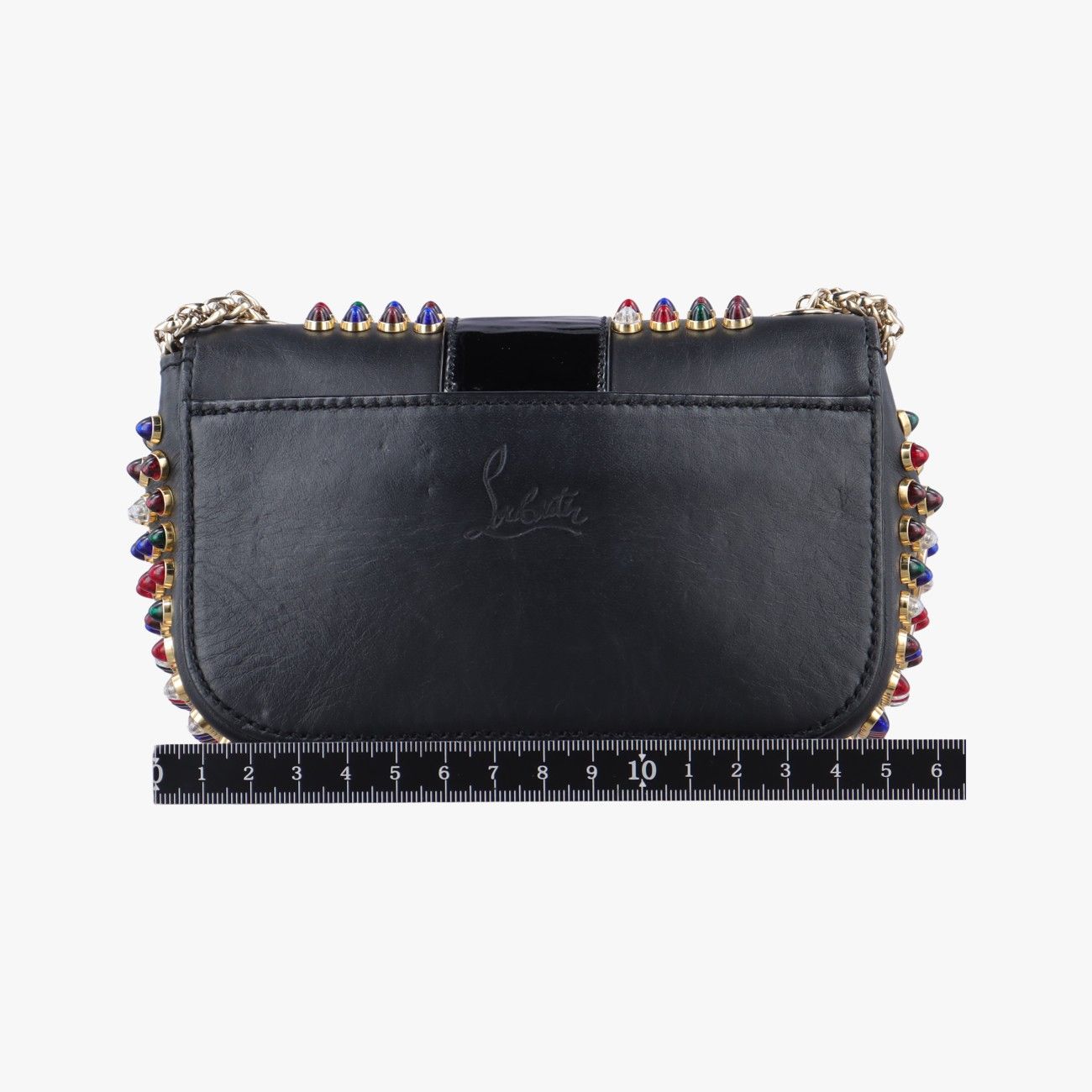 クリスチャンルブタンChristian Louboutinウィート チャリティー チェーンブラックレザー