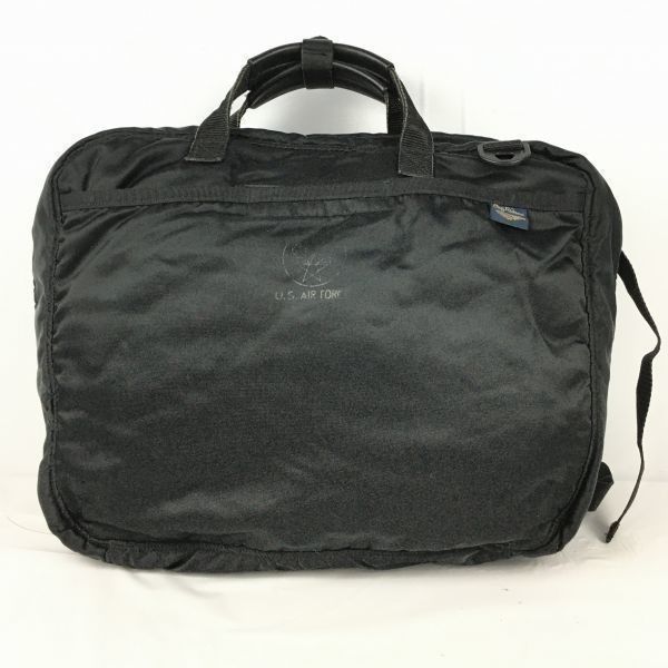 2 way! BUZZ RICKSON'S/BUZRICKSONS US.AIR.FORCE DOCUMENT BAG BRIEFCASE〈BLACK/BLACK〉plain rucksack/bag] Suga NO.WB2-35 <sale>