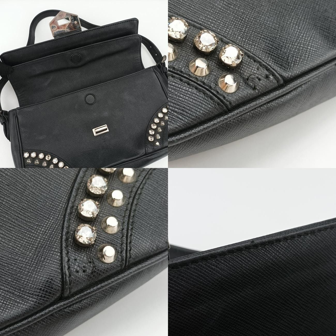 か*り様 PRADA プラダ スタッズ 本革 ブラック レザー スリッポン か*り様 PRADA プラダ スタッズ 本革 ブラック レザー