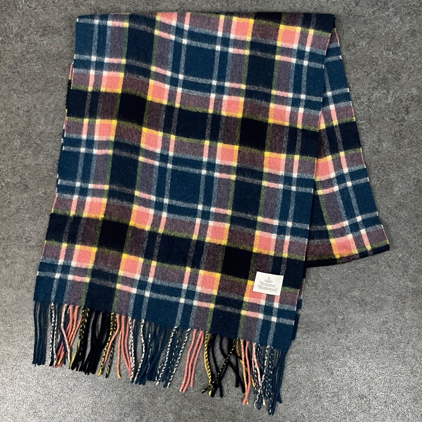 vivienne westwood チェック柄　スカーフ　カシミヤ　ピンク vivienne westwood チェック柄 スカーフ カシミヤ ピンク