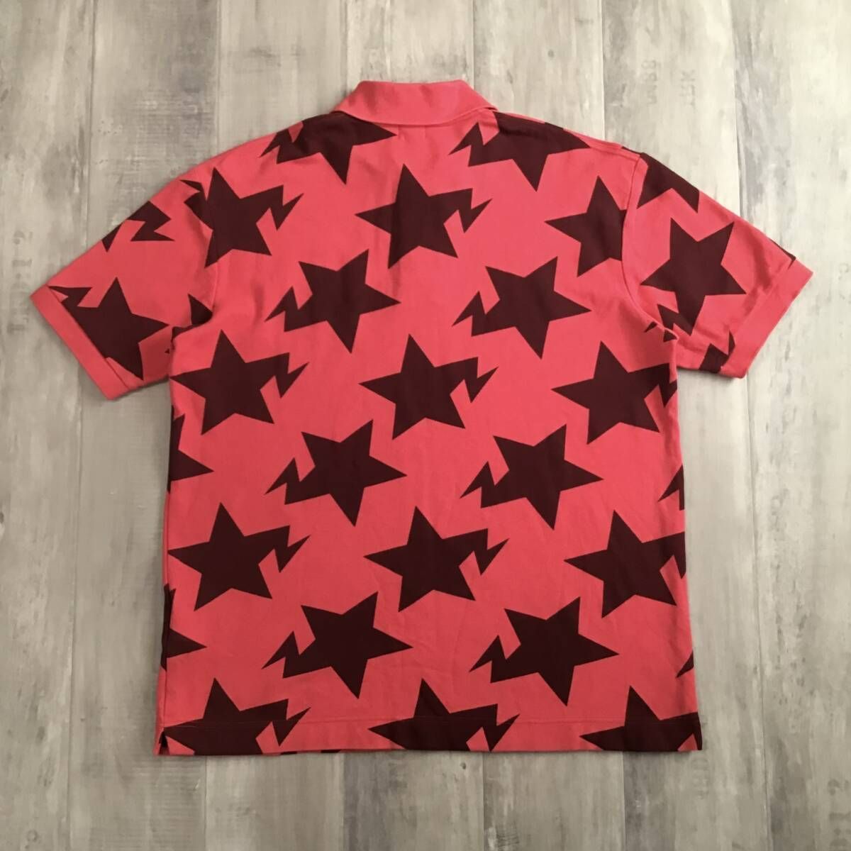 BAPE スター ポロシャツ Lサイズ レッド a bathing ape STAR BAPE STA Red エイプ ベイプ アベイシングエイプ NIGO