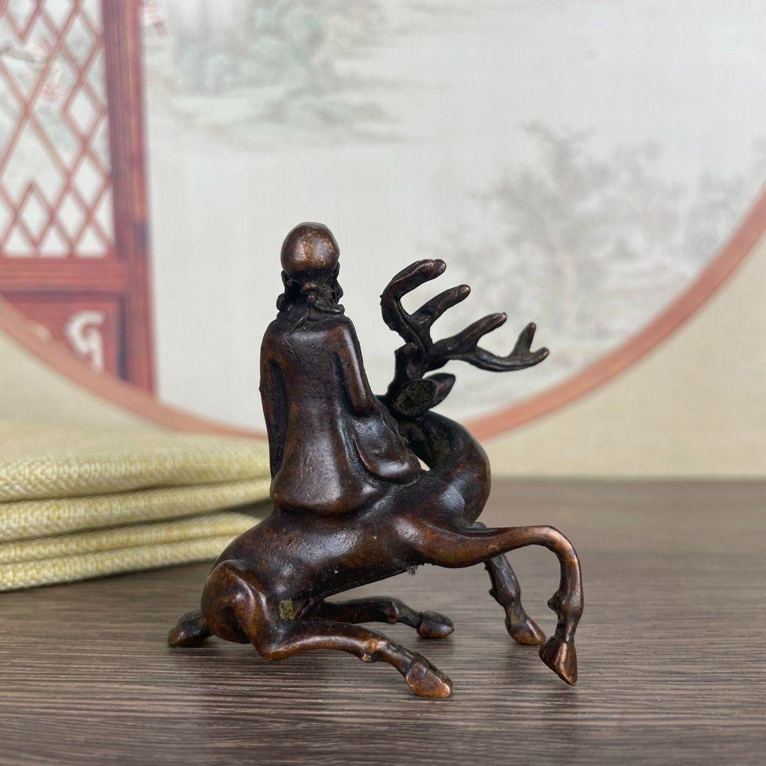 細工銅製 鹿首造像高彫 迫力 開運置物 上質 高さ約32cm 細工銅製 鹿首造像高彫 迫力 開運置物 上質 高さ約32cm