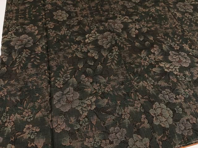 平和屋着物○本場大島紬 古代染色純泥染 カタス9マルキ 草花文