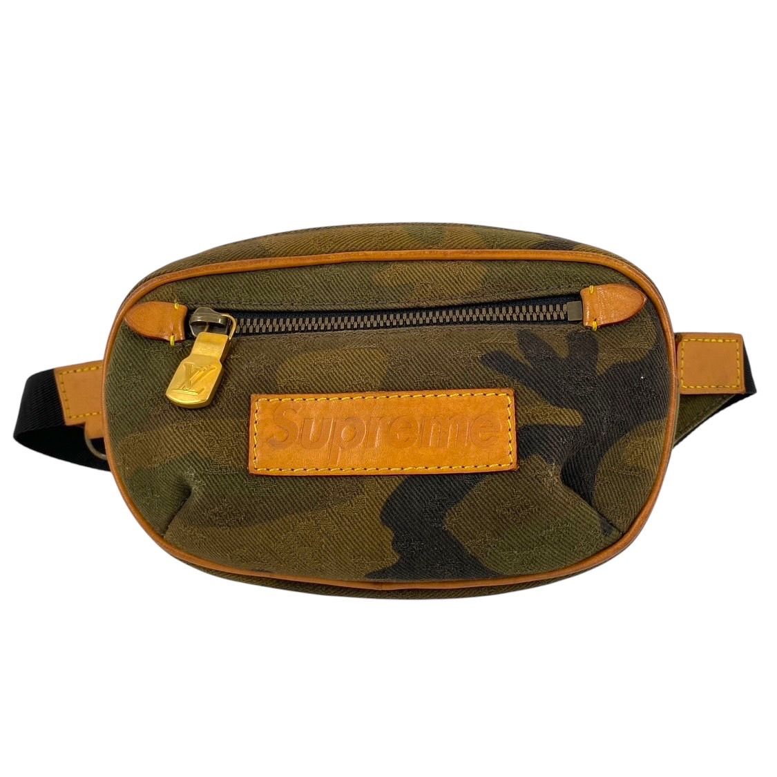 LOUIS VUITTON ルイ ヴィトン バムバッグPM M44202 ウエストバッグ キャンバス メンズ ボディバッグ ウエストポーチ シュプリームコラボ SUPREME カモフラ 迷彩