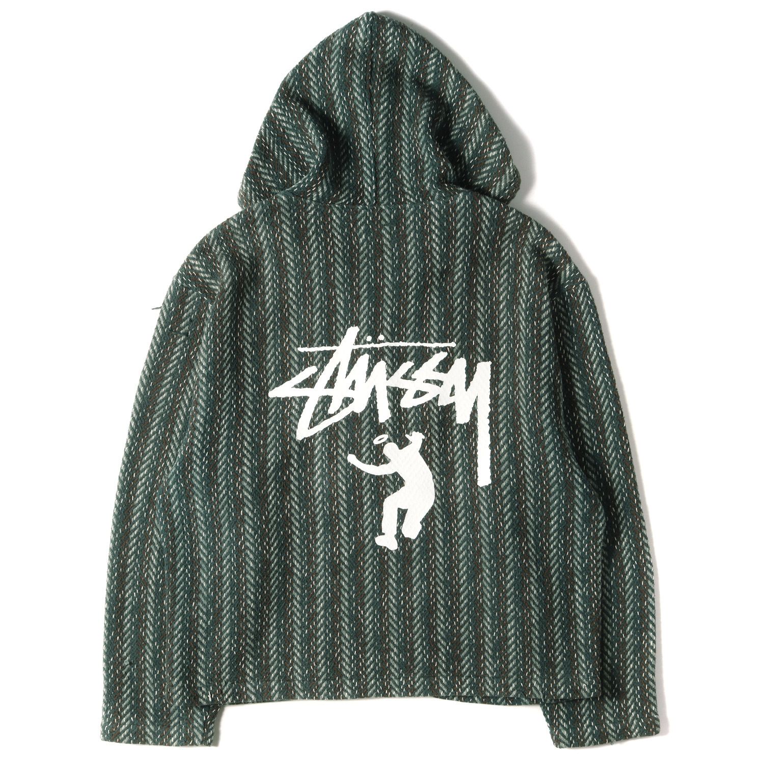 STUSSY ステューシー パーカー UNION ユニオン 30周年記念 メキシカンパーカー フルジップ ポンチョ Zip Poncho 21SS  グリーン XL フーディー ブランド コラボ - メルカリ