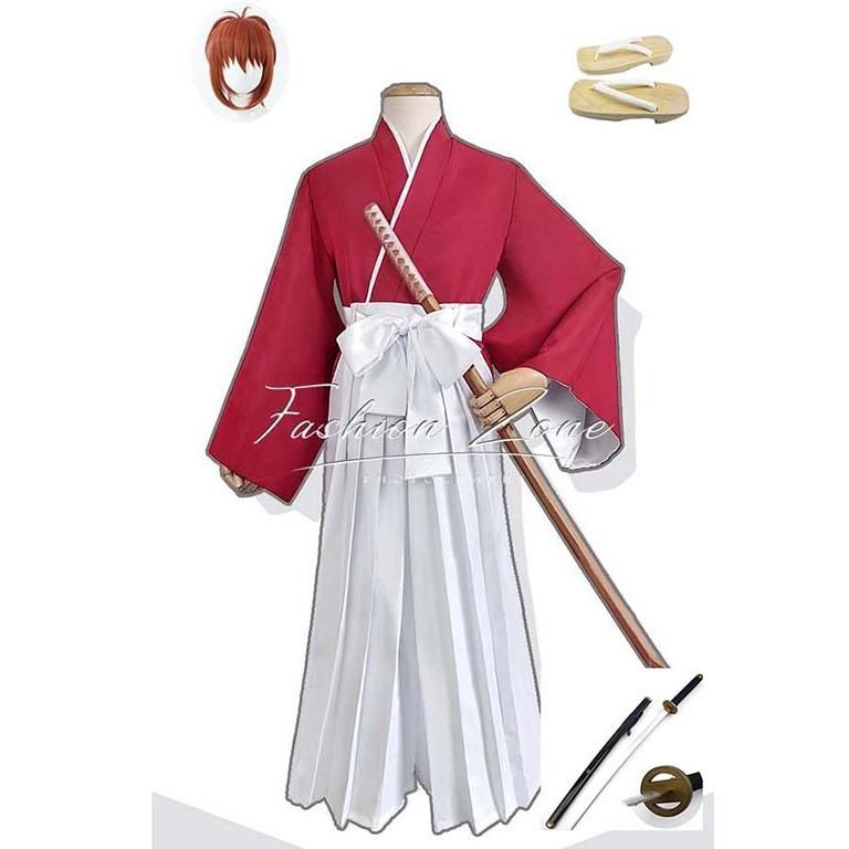 ◆るろうに剣心 風 緋村剣心 コスプレ衣装 ウィッグ cosplay ハロウィン 演出服 変装