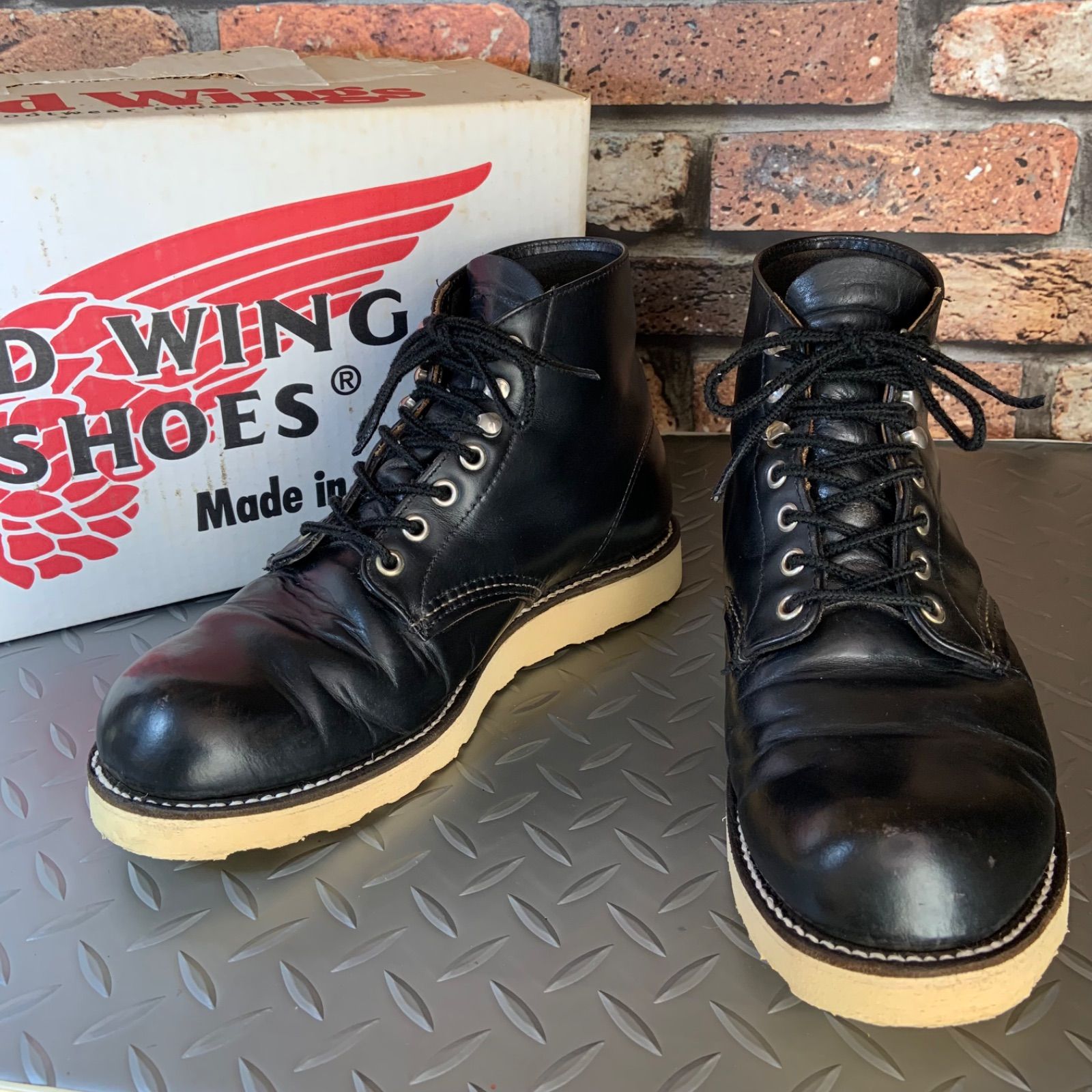 REDWING 　8165 　ワークブーツ　四角犬タグ　茶芯（一部）　1999年製　US7.5D　 (24L16-8165-75)　レッドウイング　アメリカ製