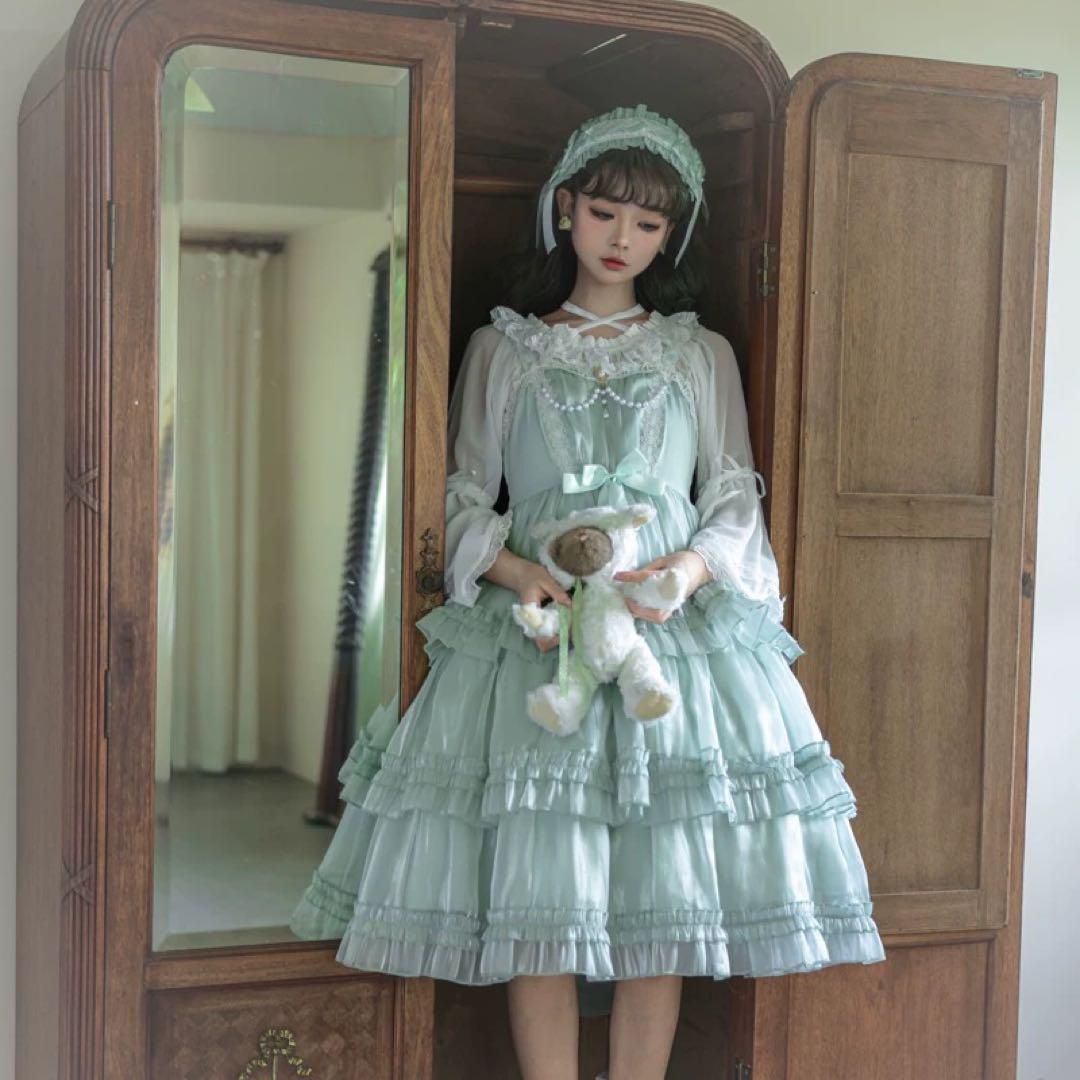 甘ロリワンピース♪リボン×フリル×パールで可愛い 女子会やお出かけに