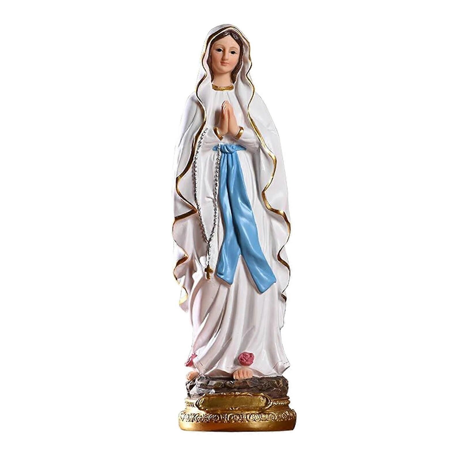 ローマカトリック彫刻樹脂卓上像装飾置物図ルルドの聖母聖母像高さ30cm