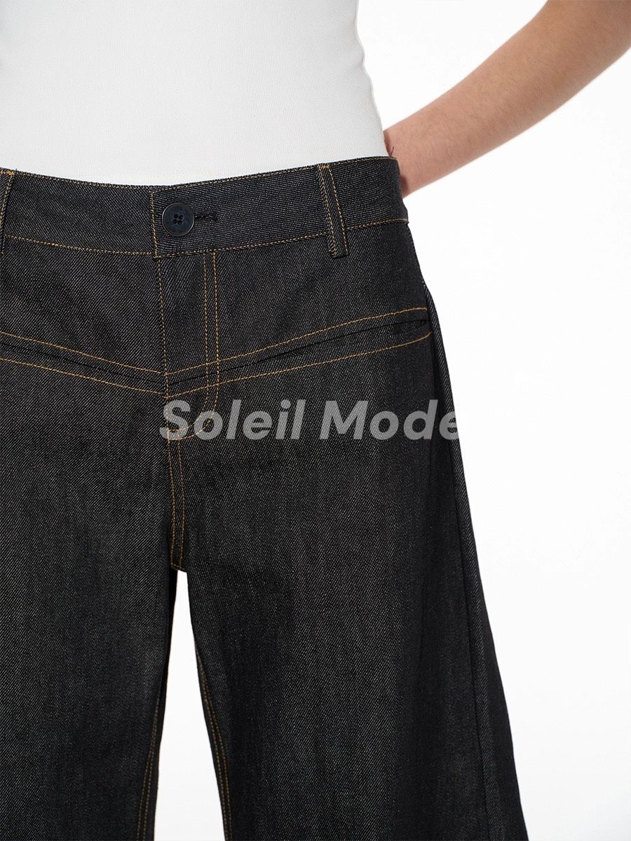 JCAESAR DENIMS ローライズ ワイドレッグパンツ サーベルカット