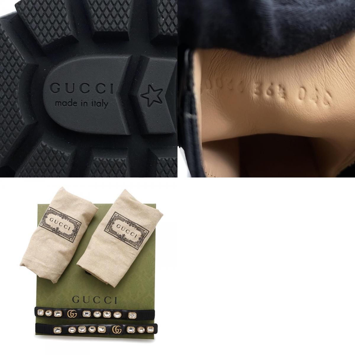 グッチ ブーツ GGマーモント サイドゴア ブーツ レザー レディース