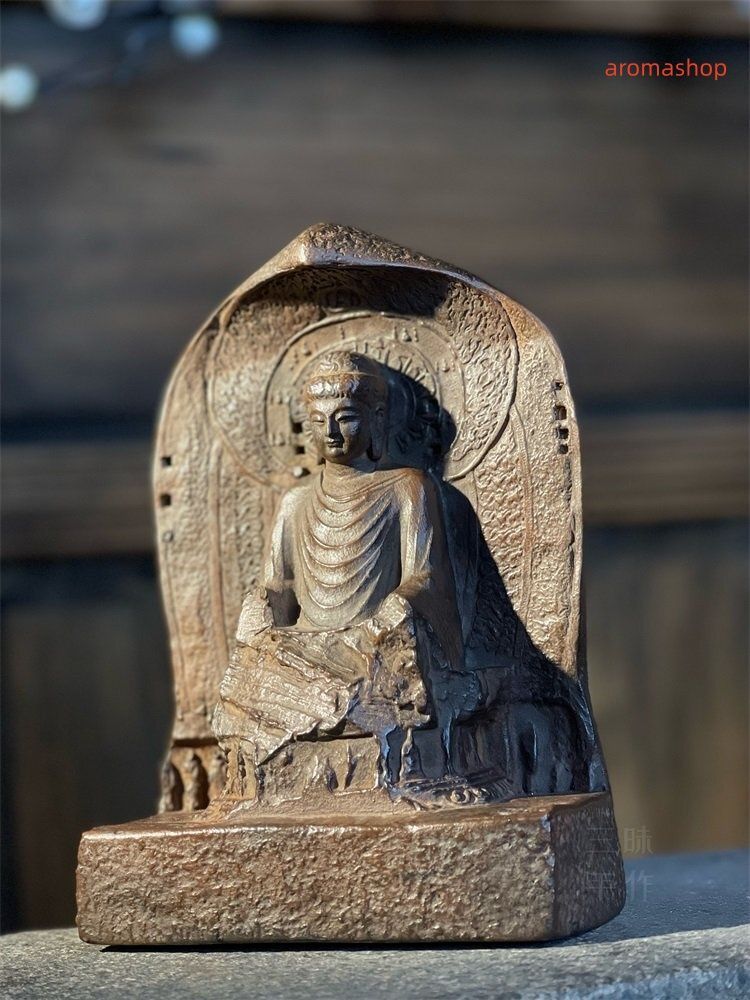 細工 仏教古美術 仏像 竜門石窟 盧舎那大仏坐相 石仏 仏像 装飾 置物 装飾 収蔵