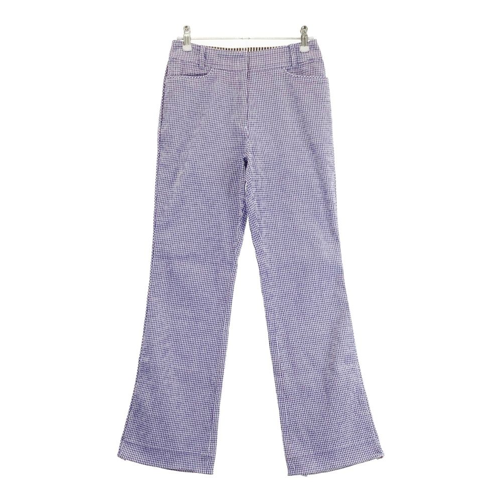 サイズ：36 LANVIN SPORT ランバン スポール  シアサッカー ストレッチパンツ チェック柄 ブルー系 [240101496283] ゴルフウェア レディース ストスト サイズ：36 LANVIN SPORT ランバン スポール シアサッカー