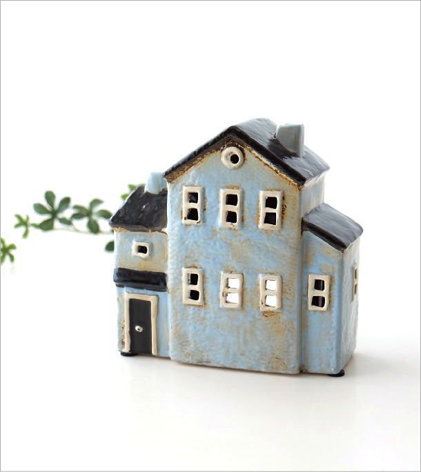 陶器製家型置物セット（キャンドルハウス） オブジェ Candle house
