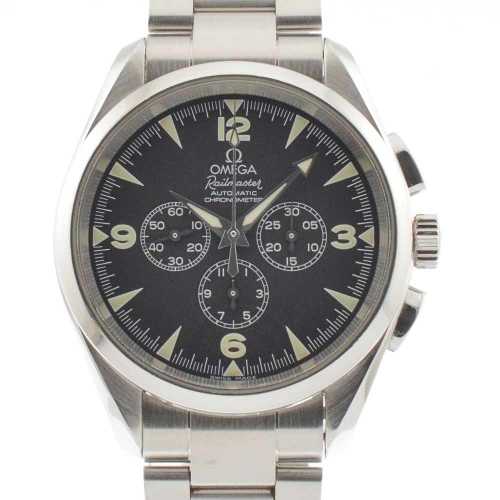 オメガ OMEGA 2512.52 シーマスター アクアテラ レイルマスター クロノグラフ 自動巻き メンズ き H 136943