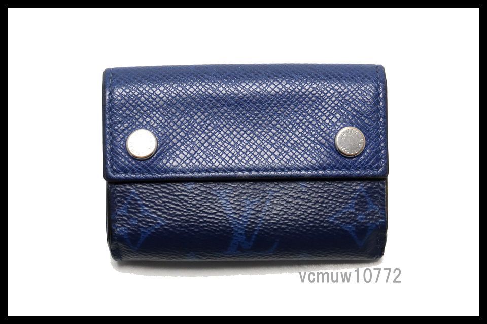RFIDタグ近年 美 LOUIS VUITTON タイガラマ ディスカバリーコンパクト レザー 3つ折り財布 ルイヴィトン 0515rx37710
