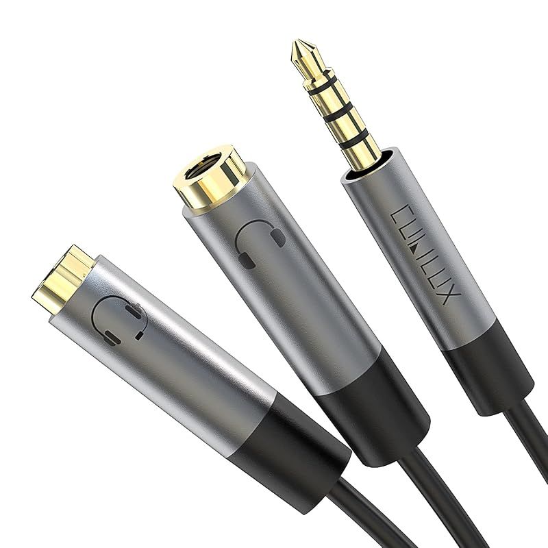 Cubilux 3.5mmイヤホン スプリッター、ヘッドフォン 2本接続、ミニ 