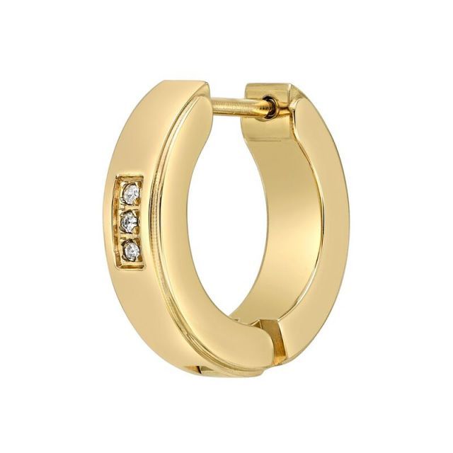 送料無料 リンクス メンズ ピアス イヤリング アクセサリー Men s LYNX Cubic Zirconia Stainless Steel Hoop Earring Stainless