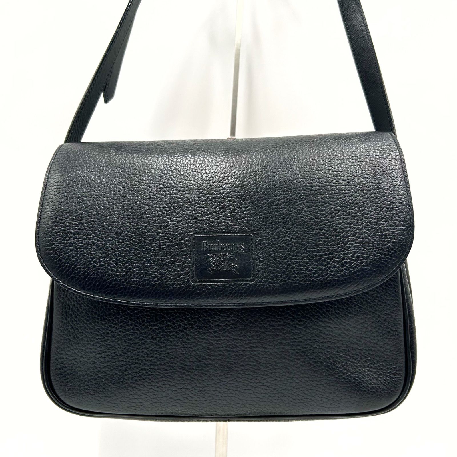 極美品 BURBERRY バーバリー ショルダーバッグ ノバチェック レザー 