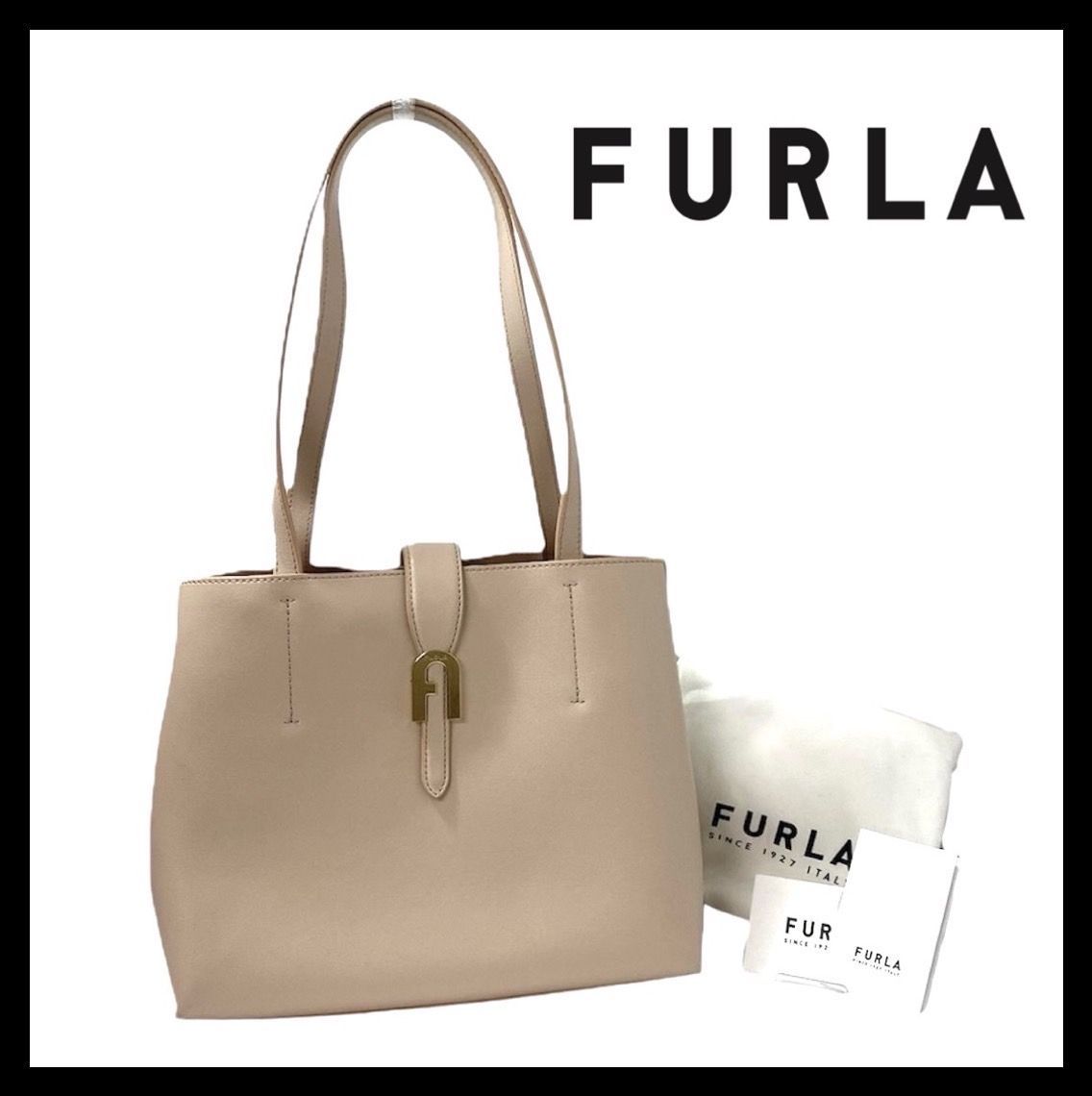 FURLA】ソフィア トートバッグ レザー ピンクベージュ