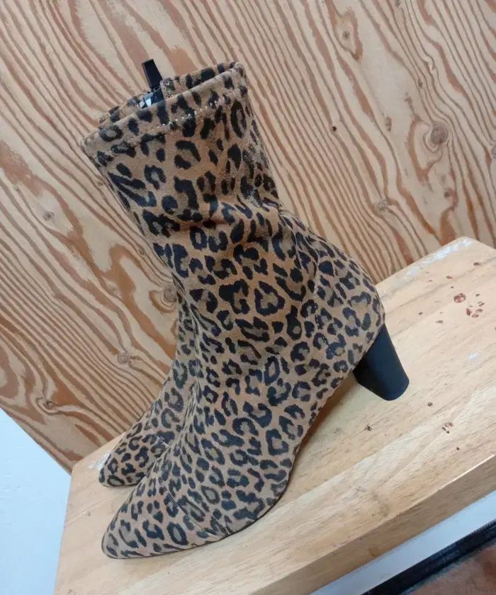 先進的な アトリエナイン レオパード ソックスブーツ 250