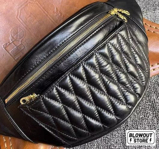 Blowout 本革 ライディングバッグ キルティング ダイヤモンドカット