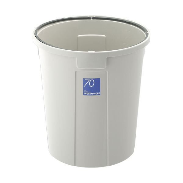 （まとめ）リス WORK＆WORK丸ペール70L 本体 グレー DS-986-843-0 1台（フタ別売）