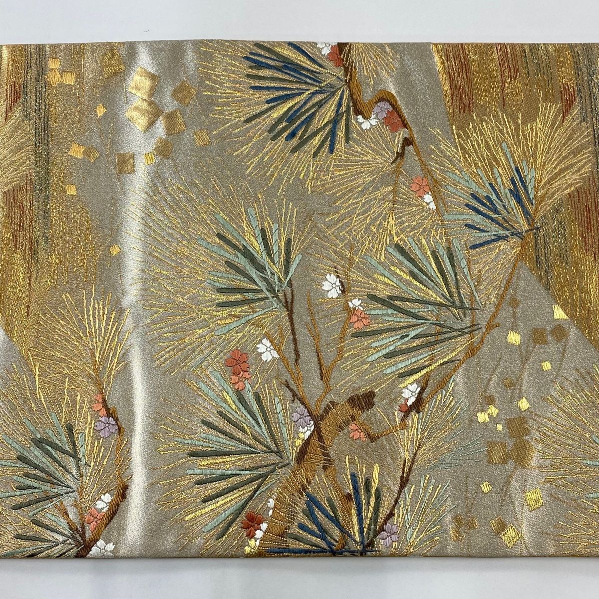 208y2★市松に桜 ラメ袋帯 六通 正絹★美品 成人式 結婚式 袋帯 美品 名品 市松 桜 箔 薄紫 六通 正絹 【中古】 - メルカリ
