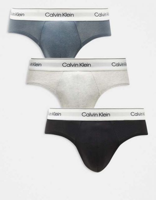 送料無料 カルバンクライン メンズ ブリーフパンツ アンダーウェア Calvin Klein Modern Cotton 3 pack hipster brief in blue|gray|black Multi