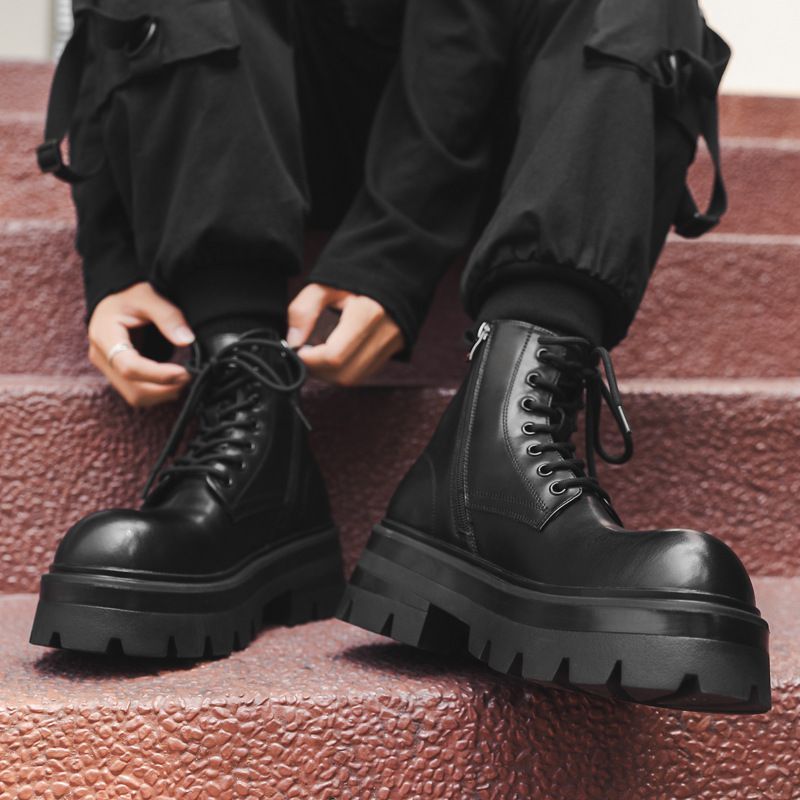 マーティンブーツ メンズ 革ブーツ ショートブーツ 紳士靴 ワークブーツ バイクブーツ 厚底 ショート ブーツ サイドジップ 秋冬 大人 シューズ おしゃれ 革靴 カジュアルブーツ RAQl876