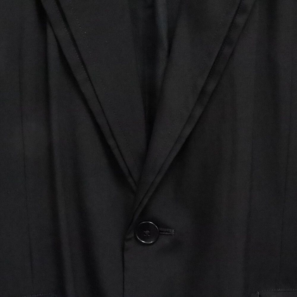 【美品】グラウンドワイ 二重デシン2B テーラードジャケット 黒 3号 Ground Y (グラウンドワイ) 20SS デシン ダブル 2Bテーラード