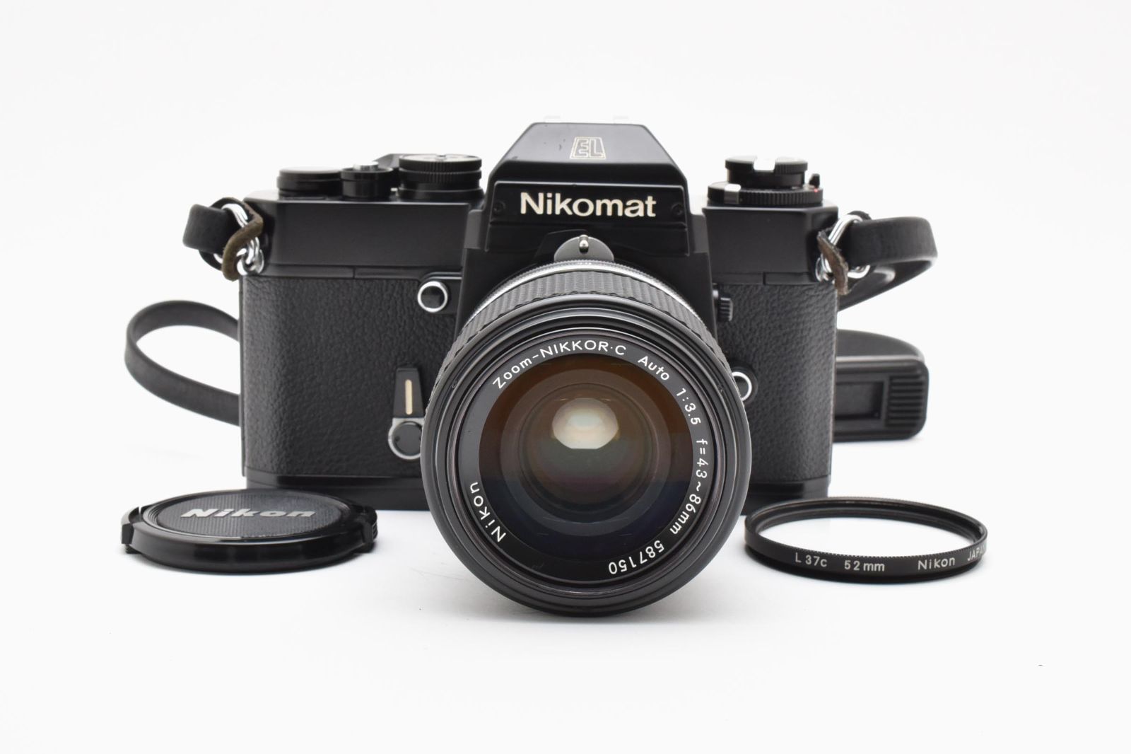 NIKON NIKOMAT EL ブラック ニコン NIKKOR C Auto 43-86mm 1 3.5 一眼レフ フィルム カメラ MF マニュアル A0482