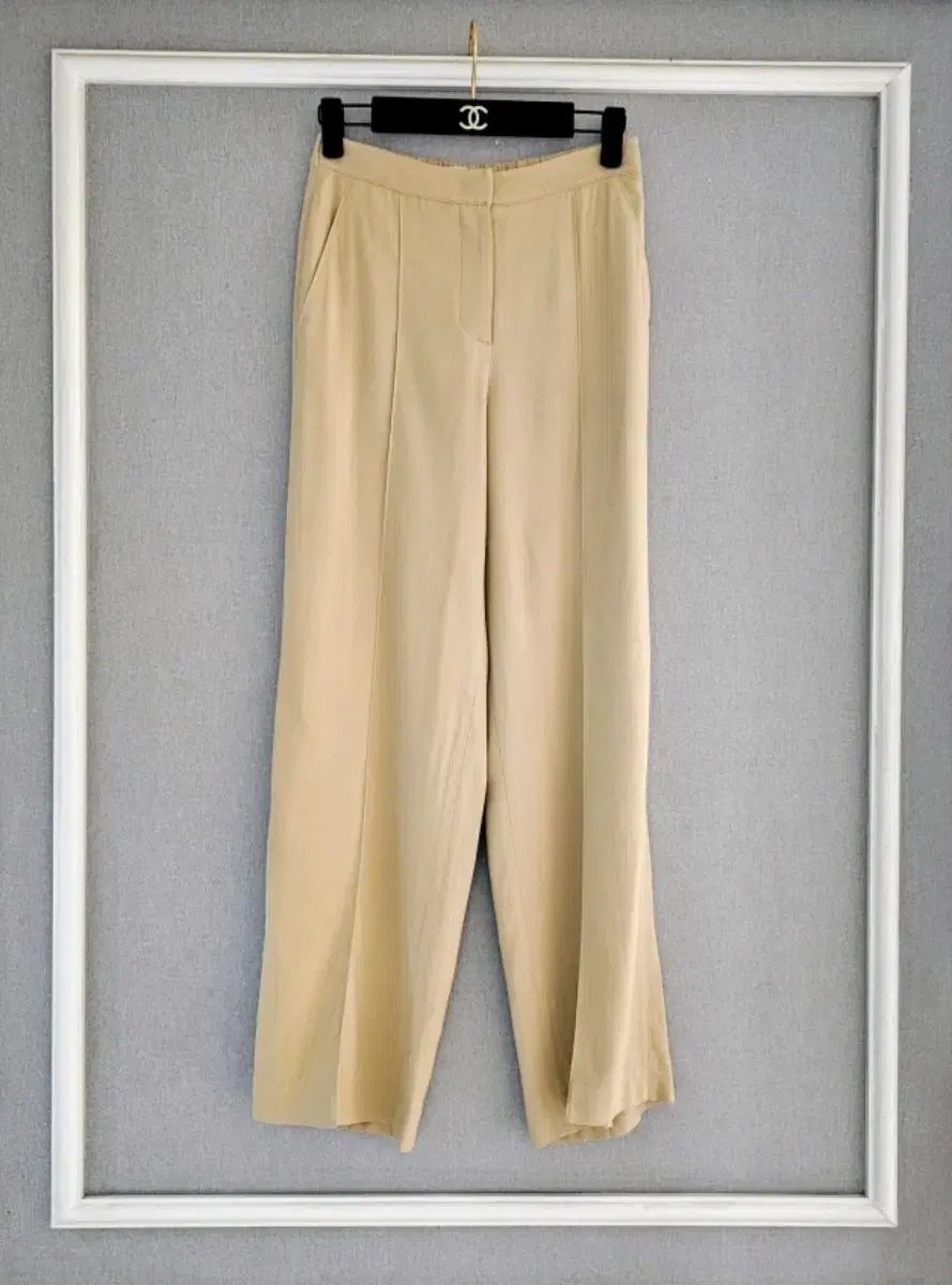 カシミア_ size 44 ストレート ワイドパンツ