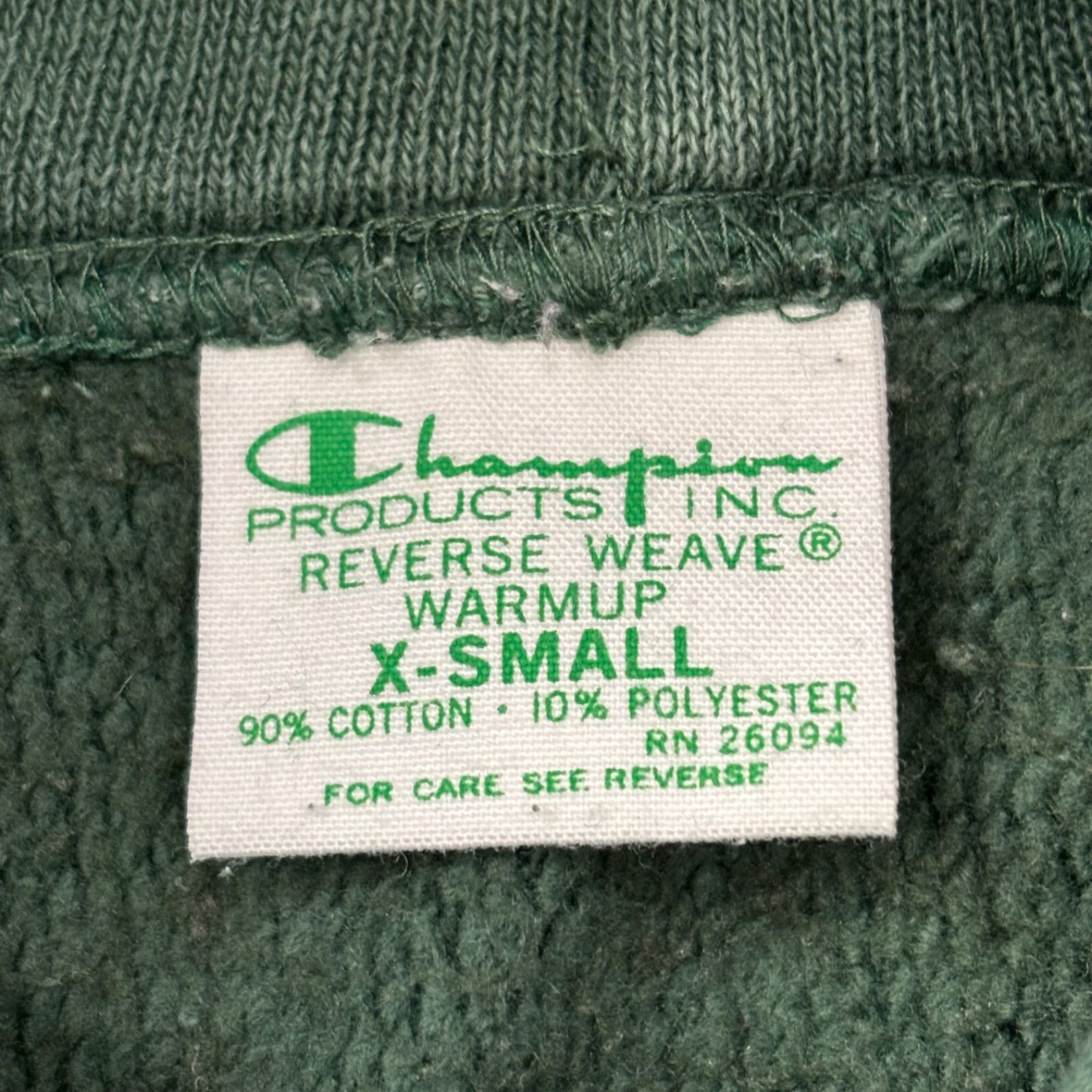 O1 単色タグ 緑 Champion Reverse Weave NLFE チャンピオン リバース 