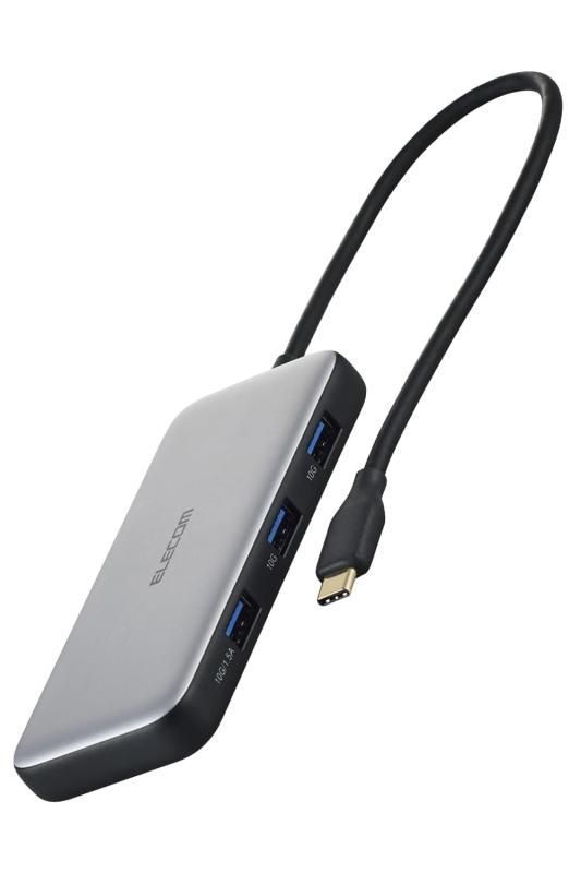 エレコム USB Type-C ハブ ドッキングステーション USB PD 100W対応 USB 10Gbps×3 4K60Hz HDMI×1 充電用USB-C×1 WindowsMac iPad シ