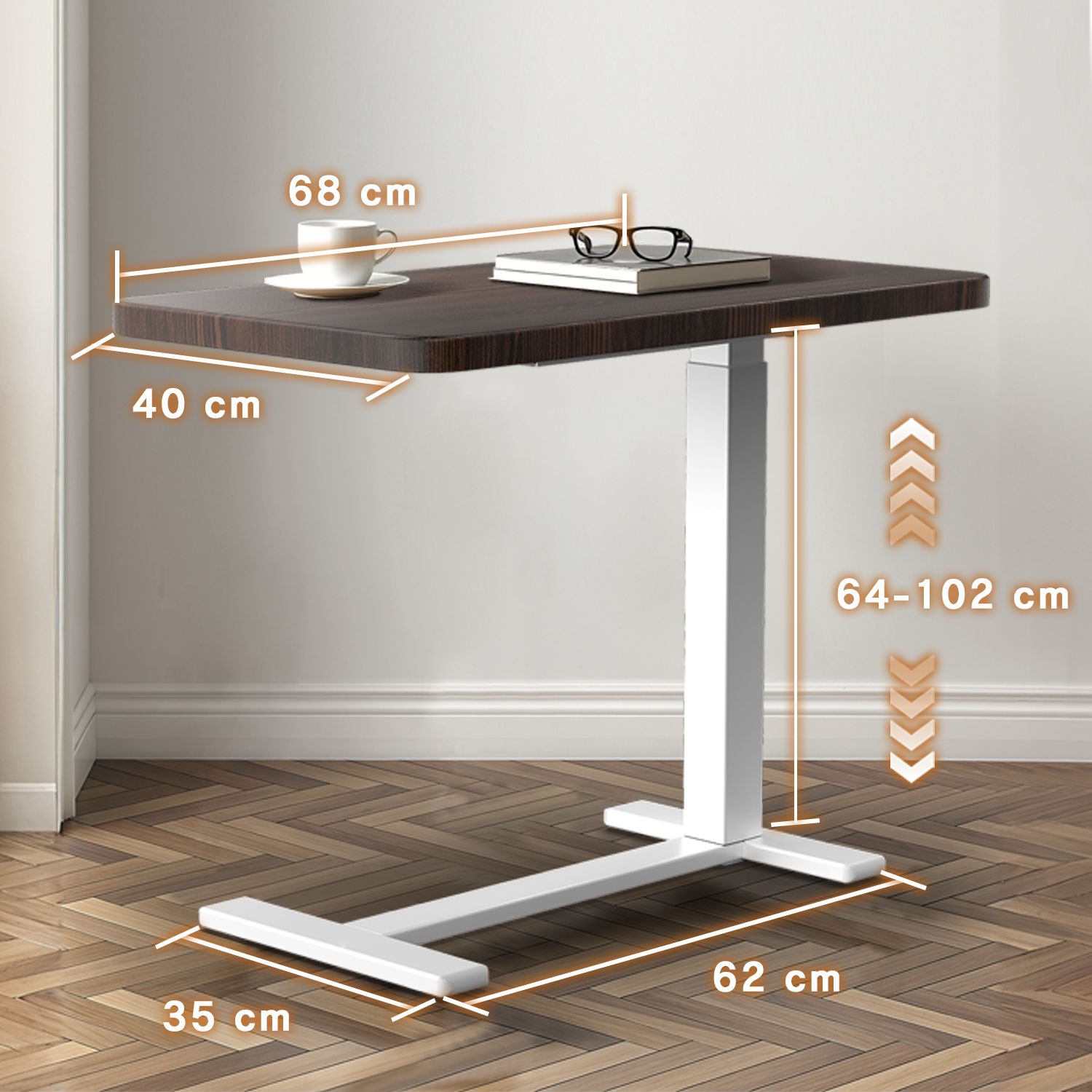 ガス圧昇降ベッドテーブル PCテーブル