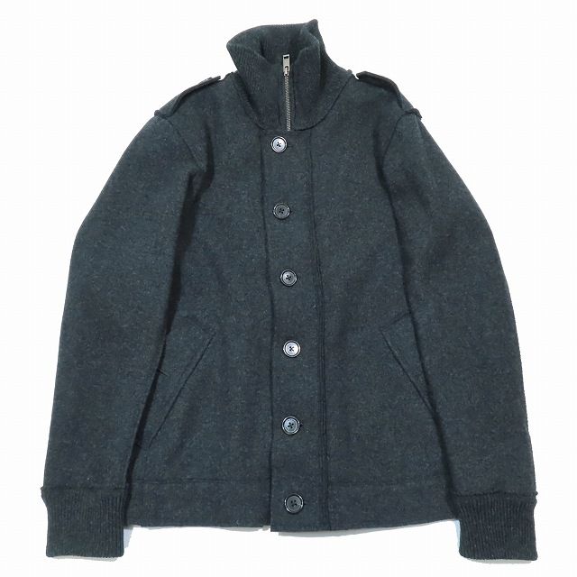 バーバリー ロンドン BURBERRY LONDON ウールジャケット ブルゾン ジップアップ 切替 リブ アウター M グレー BBP31-331-07/1YBAM7 メンズ