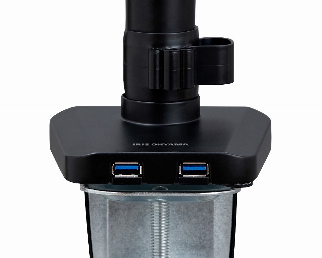 アイリスオーヤマ モニターアーム デュアル 2画面 USBポート ブラック 幅約11.5×奥行約100.8×高さ約75 cm DAーG201U IRIS OHYAMA MARWIL-DEMENAGEMENTS_CH