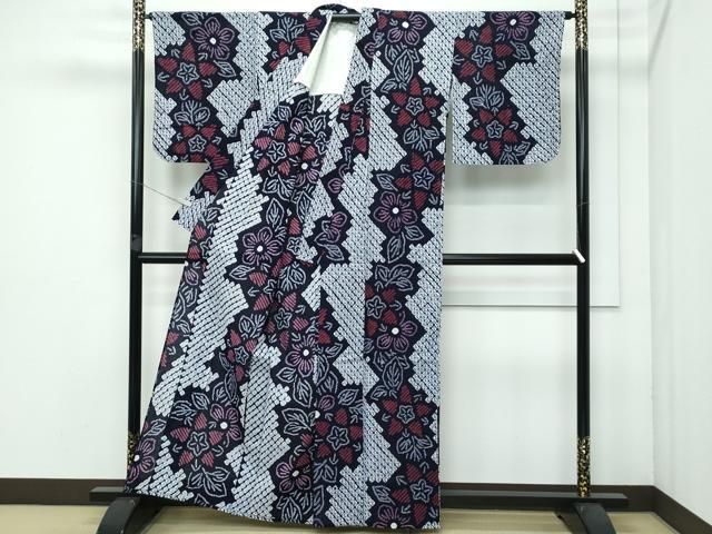 平和屋着物 上 夏物 浴衣 有松鳴海絞り 草花文 綿 CZAA3625s5