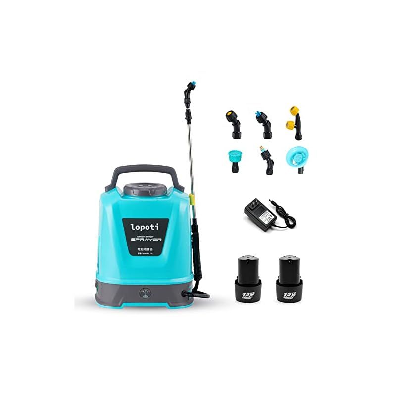 lopoti 電動噴霧器 10L 充電式 5.2Ah総容量 背負い式 小型 連続自動噴霧 3KG 軽量 圧力調整 残量表示 伸縮チューブ 低騒音 除草 防除 消毒 掃除 園芸 日本語取扱説明書付き