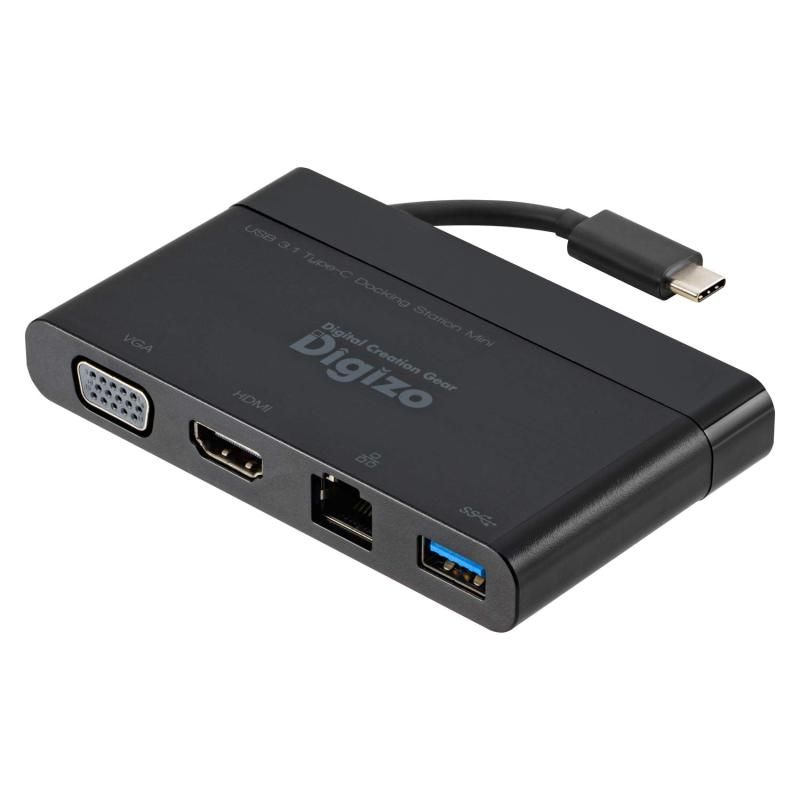 プリンストン USB Type-C対応ドッキングステーションミニ VGA|HDMI|LAN|USB3.0 TypeA各1ポート搭載 4K対応 PUD-CDOCM